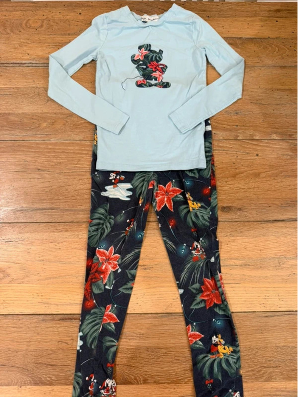 Disney Mickey Mouse holiday floral pajama set by Tommy Bahama size 8